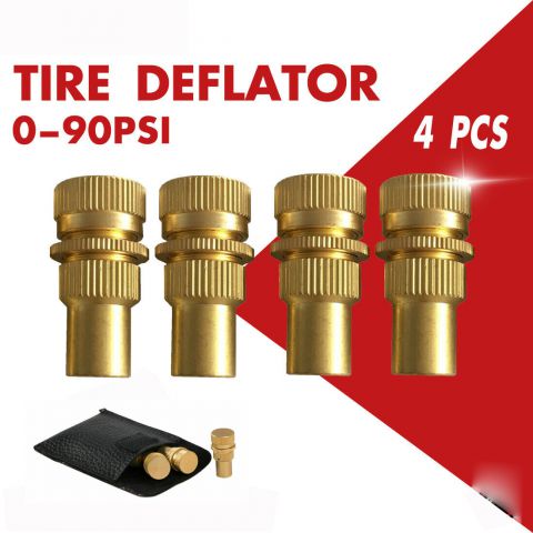 4pcs Brass Tire Deflators Kit Adjustable Automatic Tyre Deflator