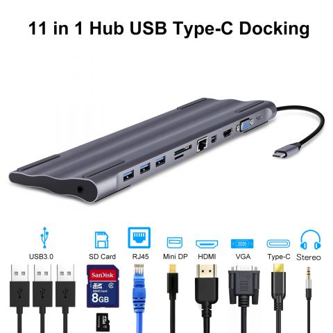 11-in-1 Type-c Docking Station Usb-c To Network Port Hdmi-compat