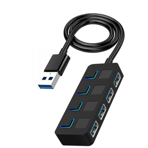 4-port Usb 3.0 Hub Data Usb Splitter Laptop Adapter Independent