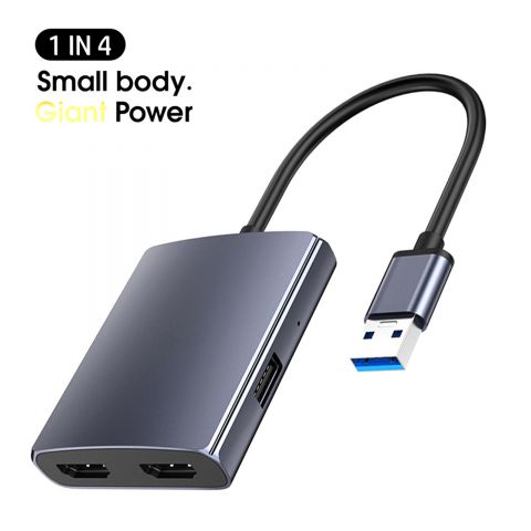Usb 3.0 To Dual Hdmi-compatible Adapter 4-in-1 Audio Converter U