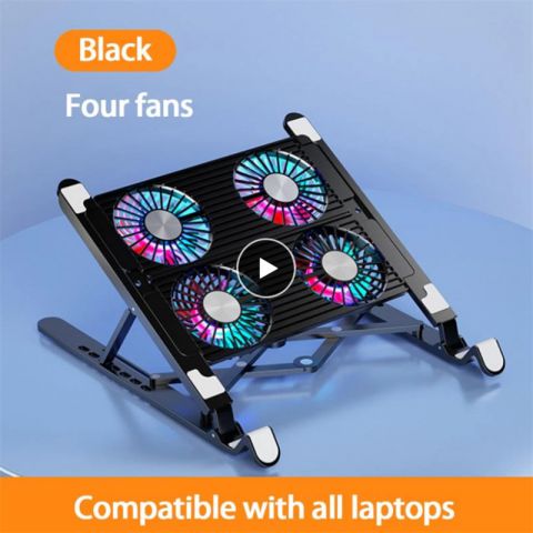 Foldable Laptop Holder Stand Cooling Pad Table Bracket With Radi