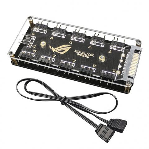 Connector 1 To 10 Port ARGB Splitter Hub 5V 3Pin ARGB Case Fan H