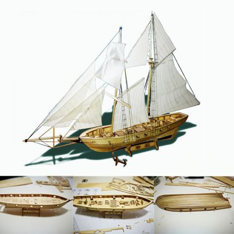 1:100 Scale Wooden Wood Sailboat Ship Kits