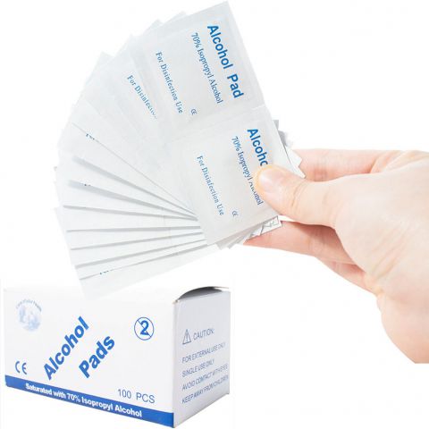 100pcs/set 6*3cm Antiseptic Cleanser Pads Wipes Cleaning Sterili
