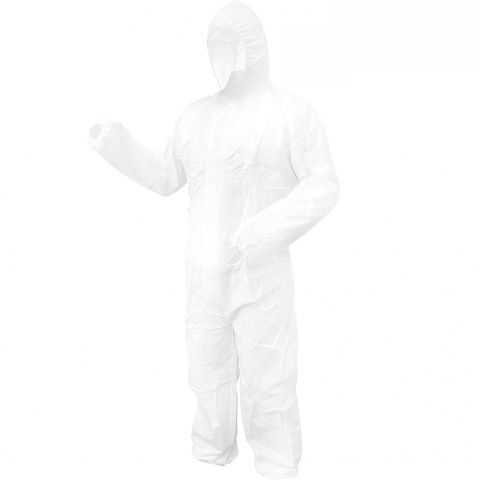 Disposable Bootie and Hood Coverall Suit Dustproof Breathable SM