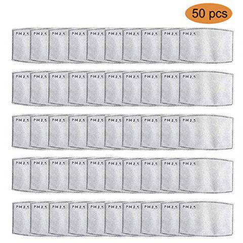 20/50/80/100pcs Mask Replacement Filters PM2.5 5 Layer Activated
